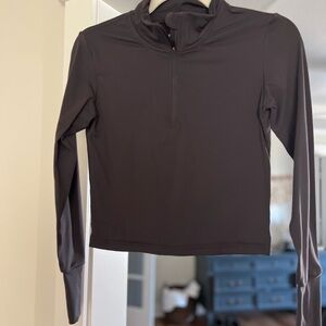 Paragon Fitwear grey Crop Top quarter zip